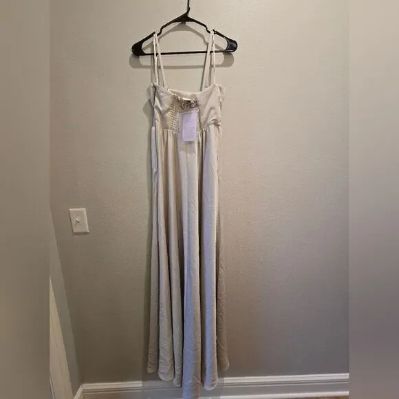 BHLDN Elsie Straight-Neck Satin A-Line Gown NWT Sz 2 - Picture 9 of 11